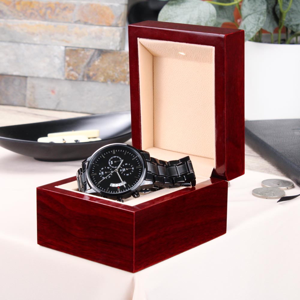 Engraved Men's Watch – "We've Got Your Six" | Unique Gift for Him